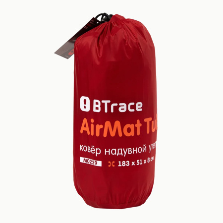 Ковер надувной утеплённый BTrace AirMat Tube (183*51*8см, Красный)